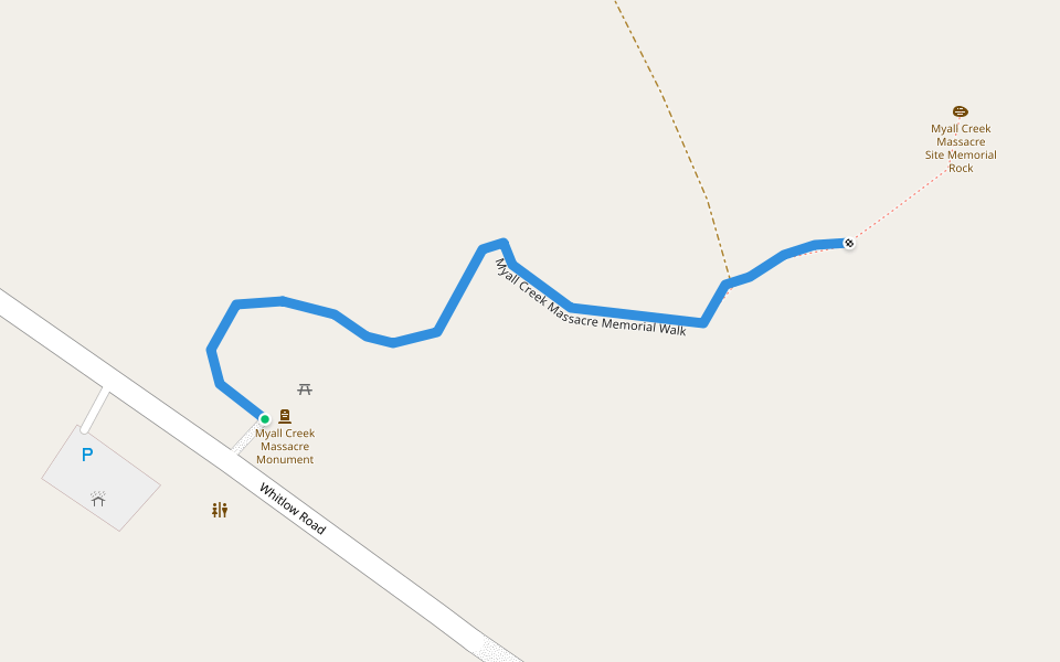 Myall Creek Massacre Memorial Walk walking route map in Myall Creek