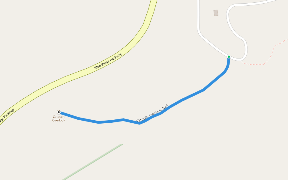 Catoctin Overlook Trail walking route map in Sherando