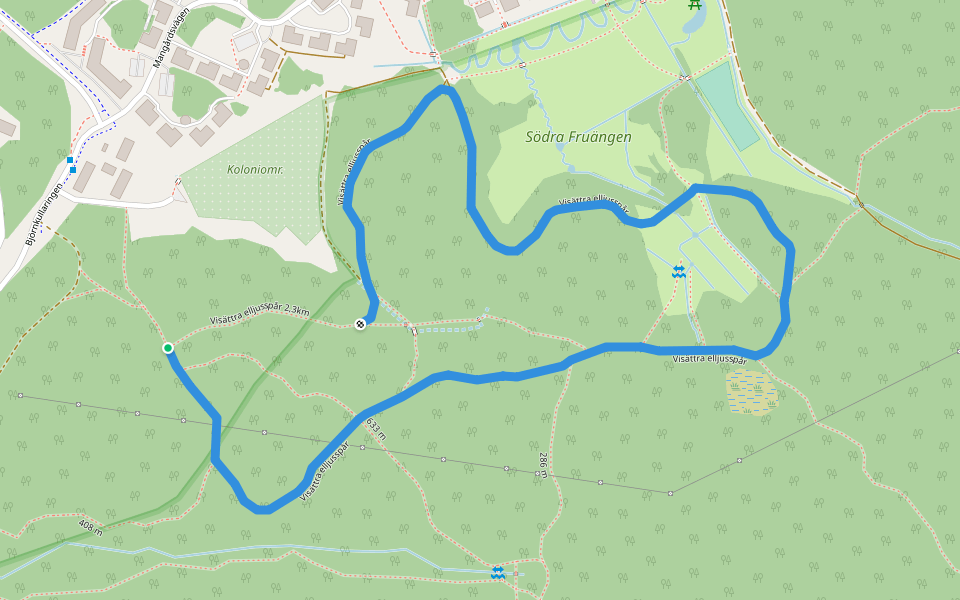 Visättra elljusspår walking route map in Huddinge