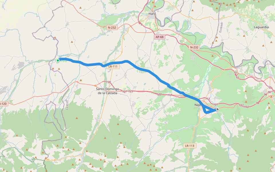 Vía romana de Italia a Hispania. Graccurris-Virovesca. Tramo riojano. walking route map in Tormantos