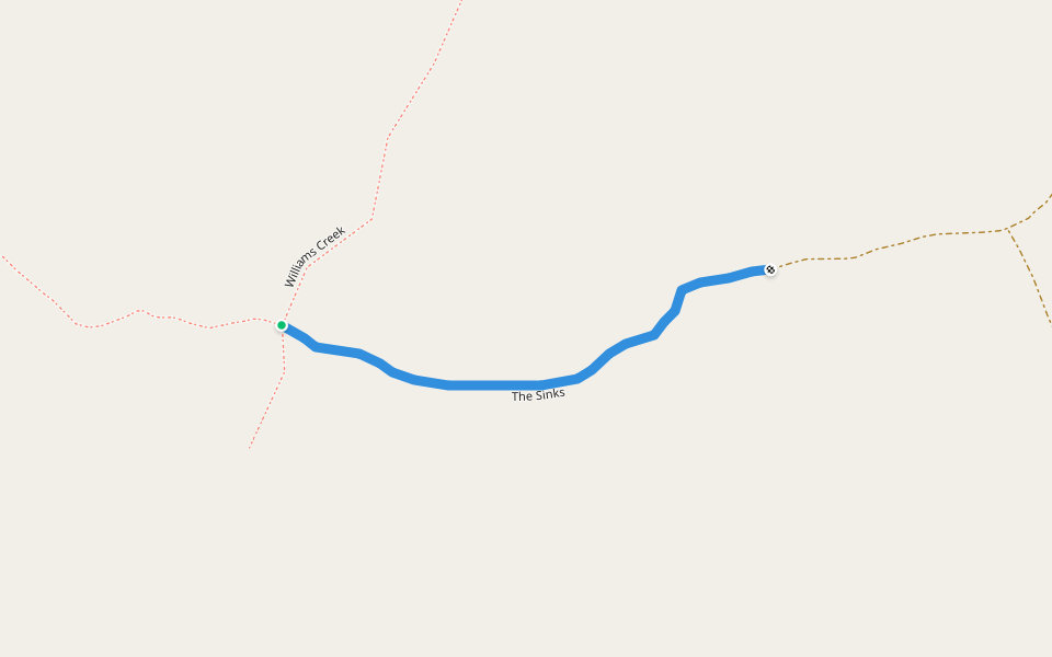 The Sinks walking route map in Thatcher