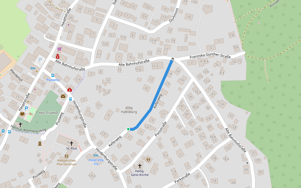 Keferweg walking route map in Pöcking