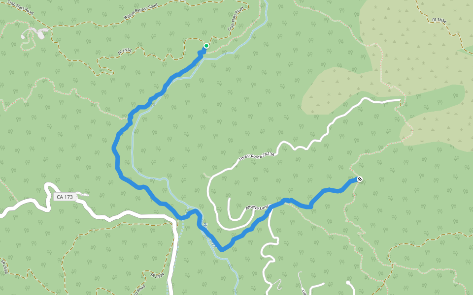 OHV North Shore Trail walking route map in Lake Arrowhead