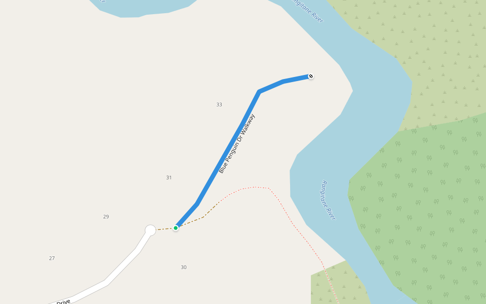 Blue Penguin Dr Walkway walking route map in Kerikeri