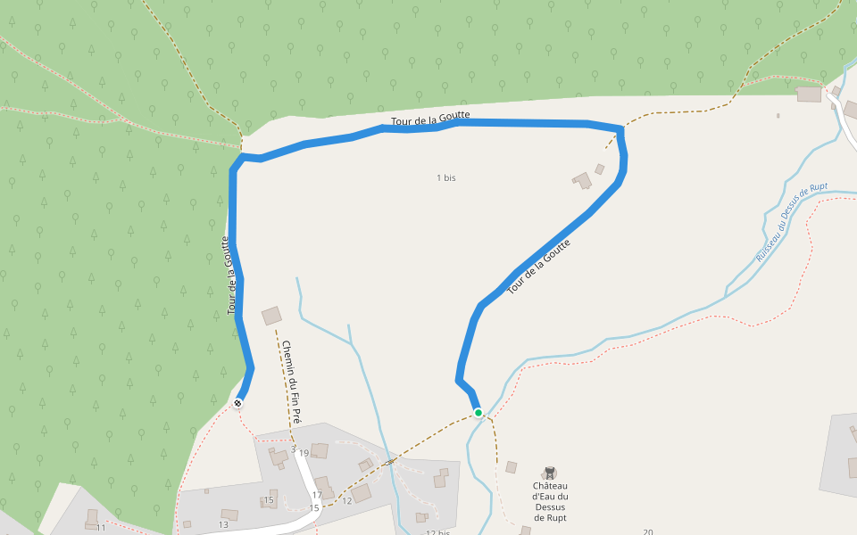 Tour de la Goutte walking route map in Rupt-sur-Moselle