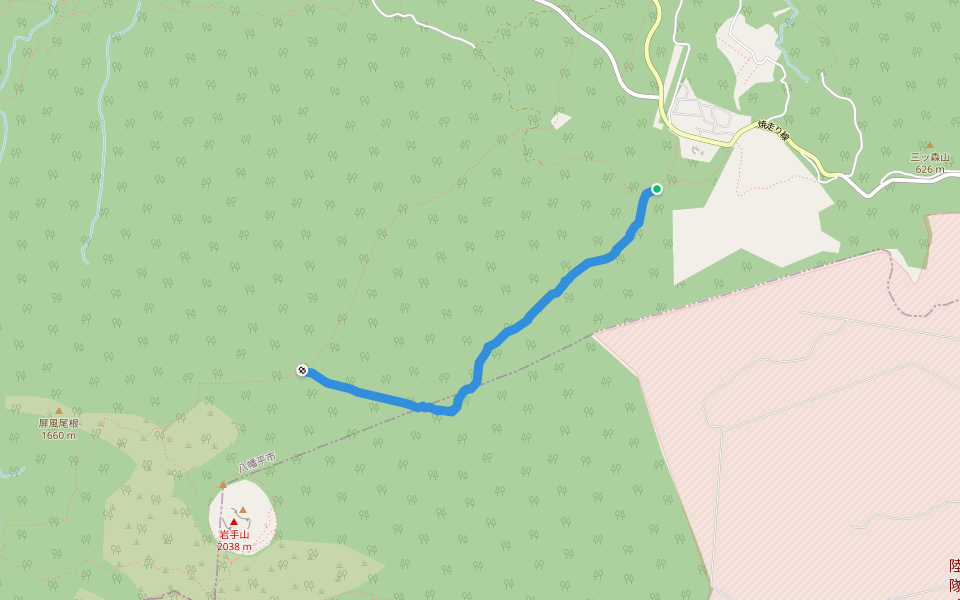 焼走りコース walking route map in Hachimantai