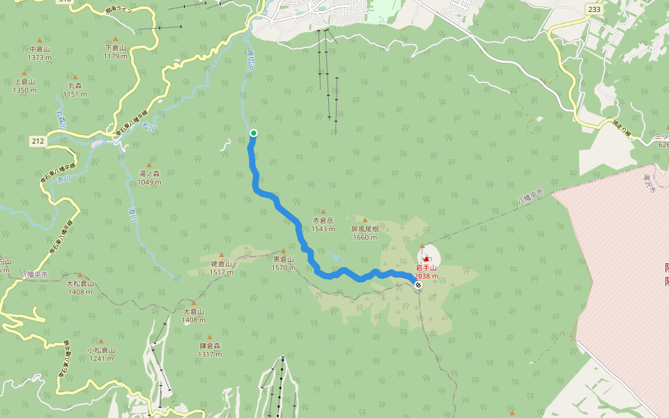 七滝コース walking route map in Hachimantai