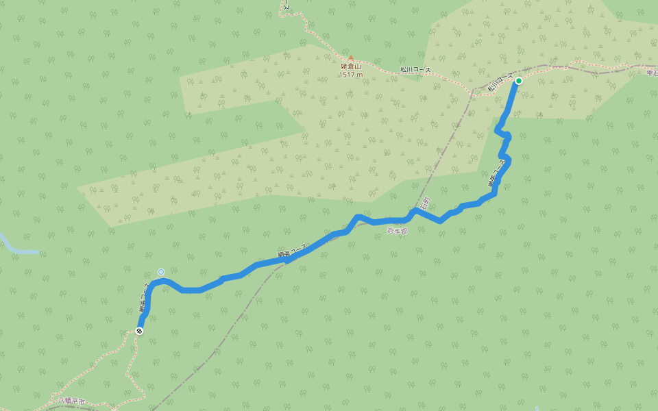 網張コース walking route map in Shizukuishi