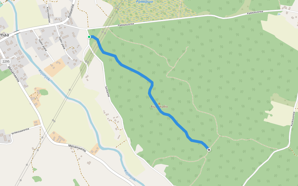 Luontopolku walking route map in Metsämaa