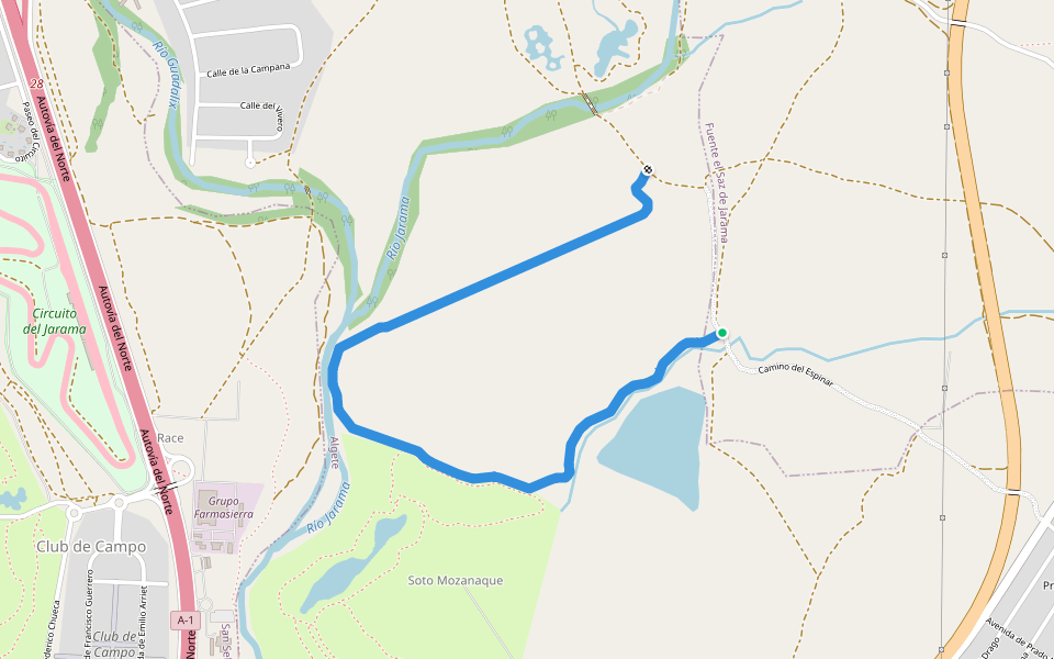 Senda Soto de la Viña walking route map in Algete