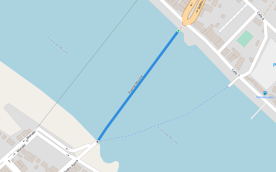 Puente Muisne walking route map in San Miguel