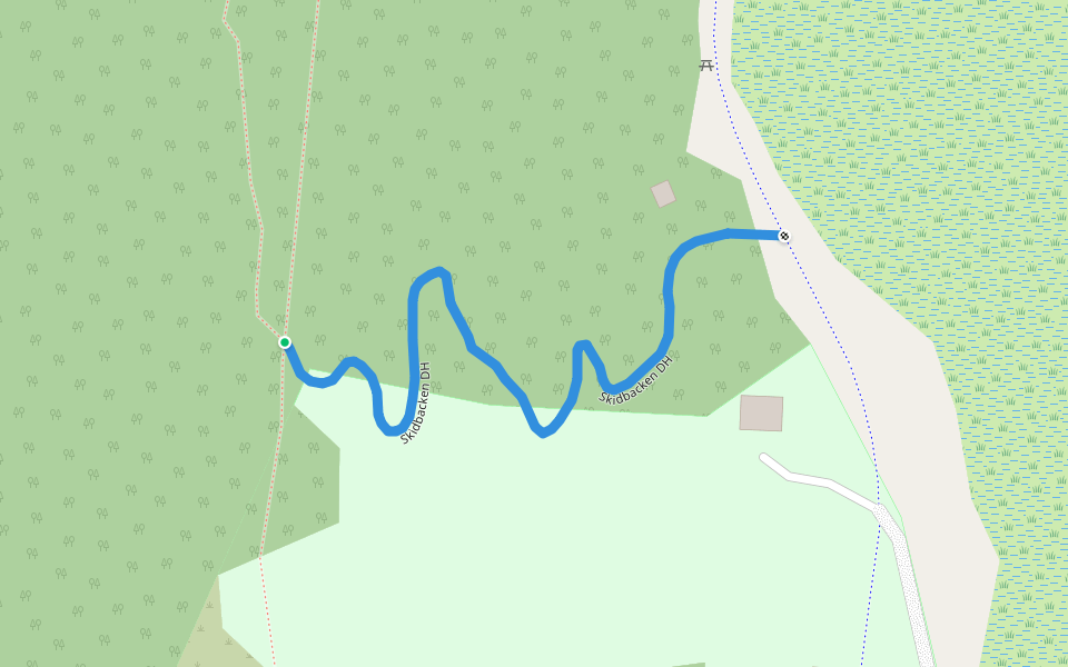 Skidbacken DH walking route map in Uppsala