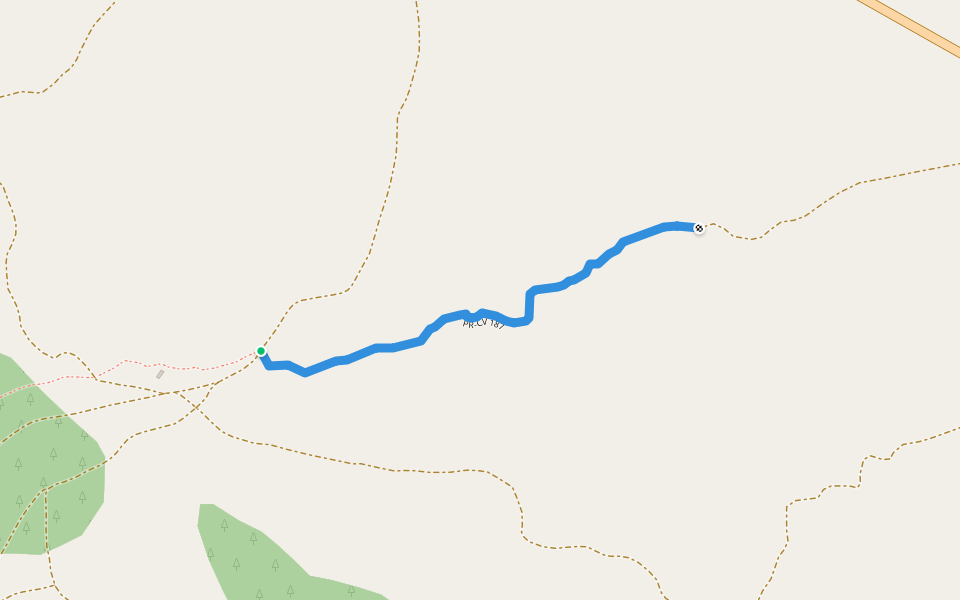PR-CV 187 walking route map in Aras de los Olmos