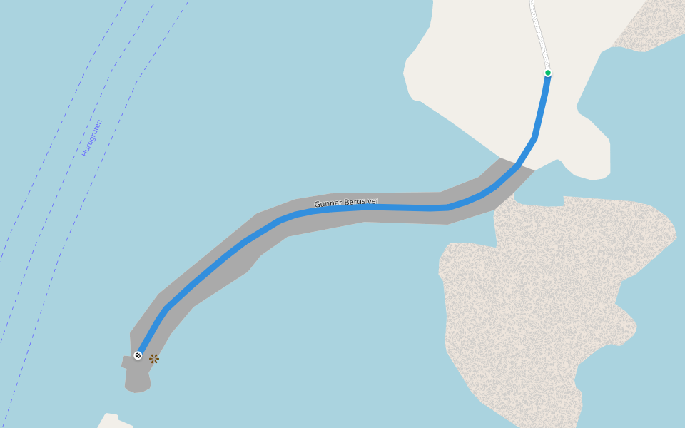 Gunnar Bergs vei walking route map in Svolvær