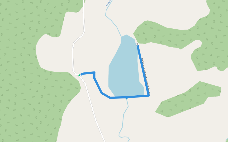 От Менеуз-Москвы до озера Тумаш walking route map in Tumashelga