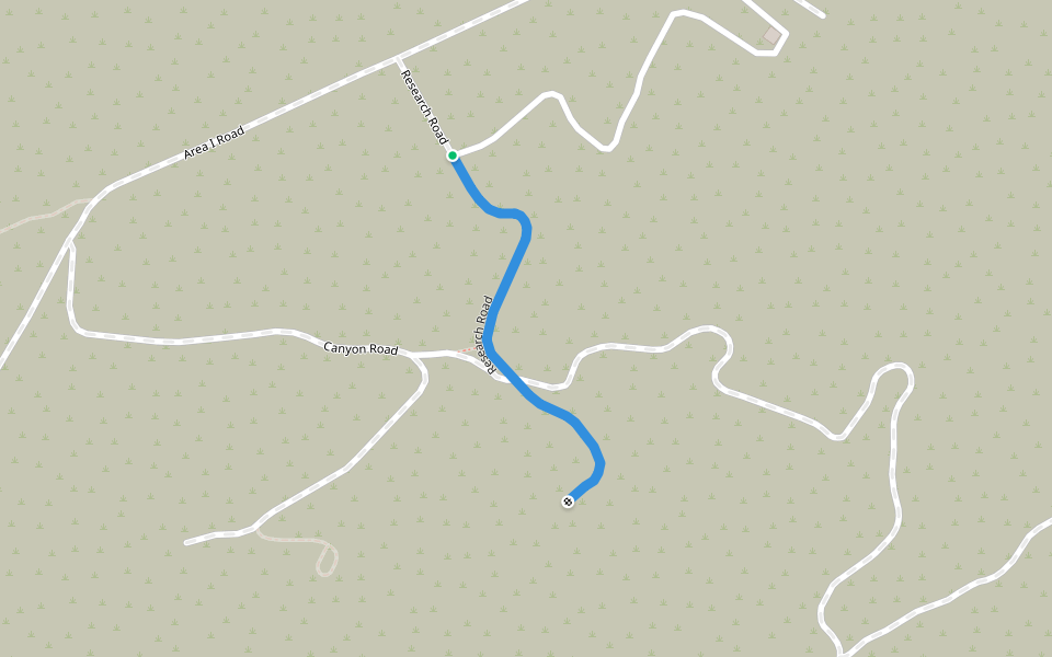 Research Road walking route map in Brandeis