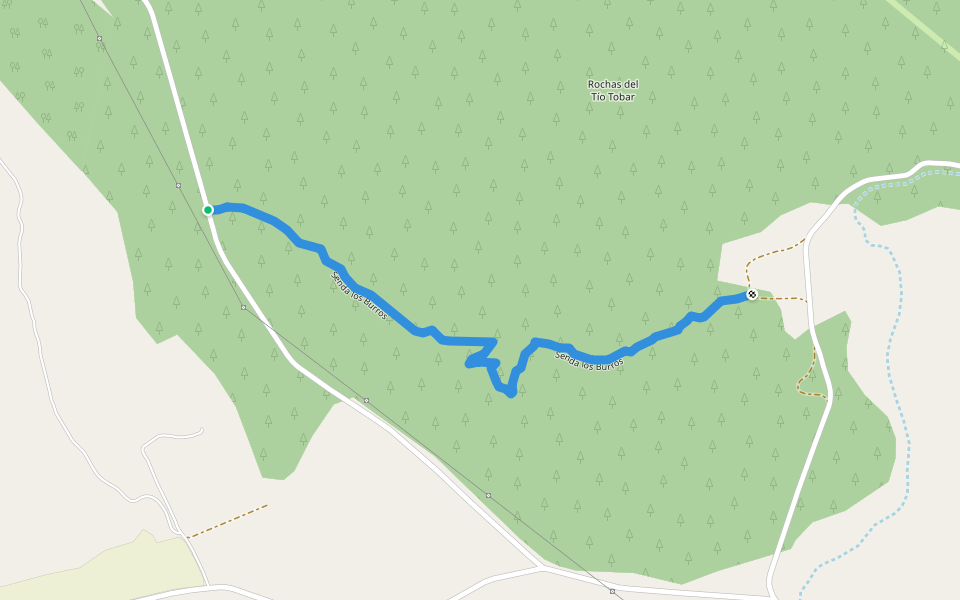 Senda los Burros walking route map in Jarafuel
