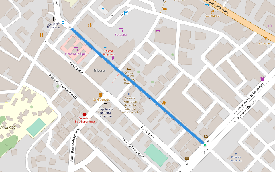 Avenida Gustavo Monteiro walking route map in Palha Carga