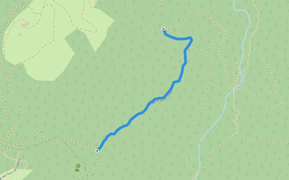 chemin par les cretes walking route map in Serralongue