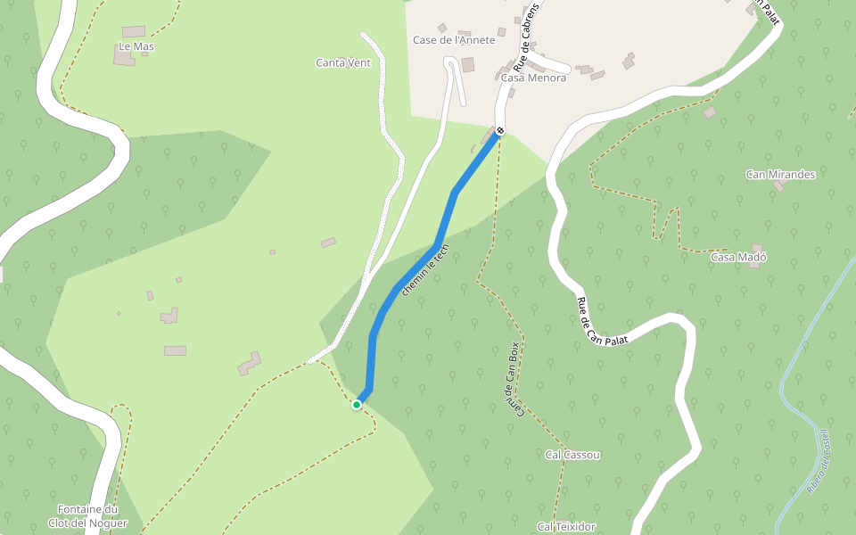 chemin le tech walking route map in Serralongue