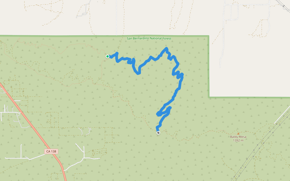 Manzanita Wash Loop Trail walking route map in Phelan