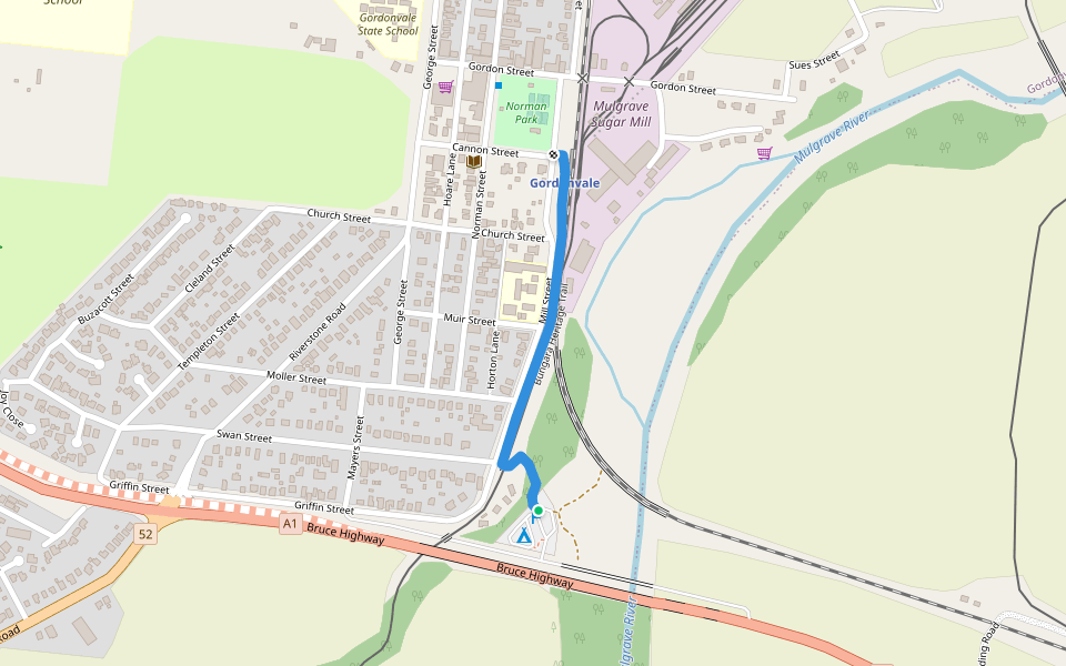 Bungara Heritage Trail walking route map in Gordonvale