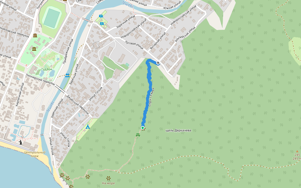 Спуск с Ежика walking route map in Arkhipo-Osipovka