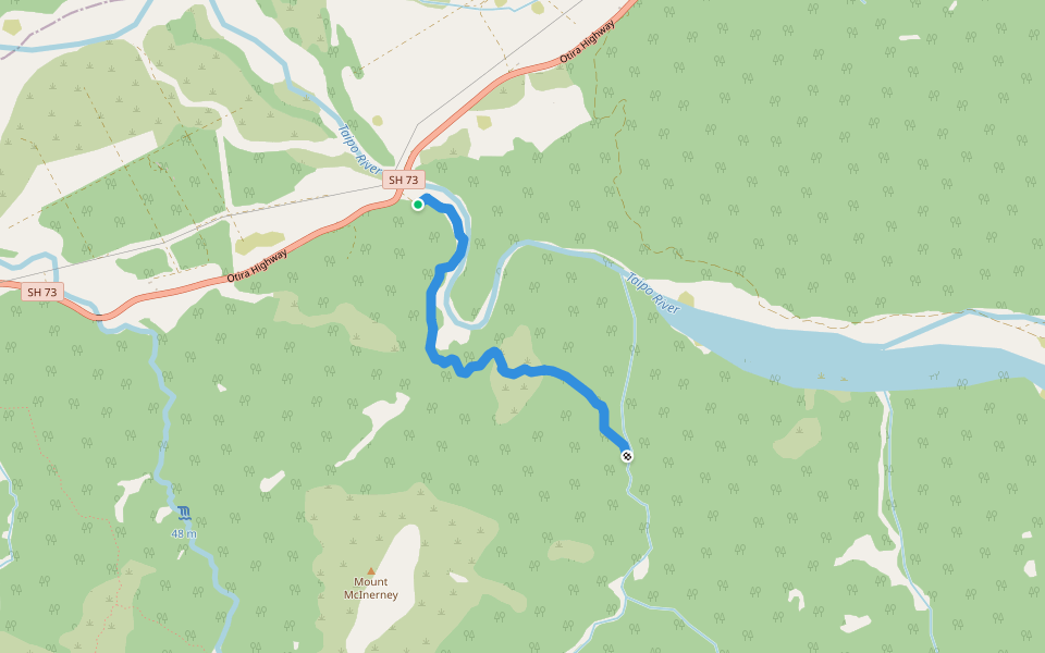 Rocky Creek Track walking route map in Turiwhate