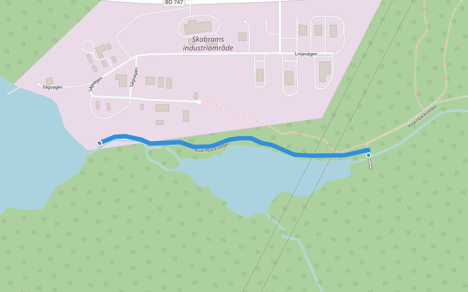 Kvarnbäcksleden walking route map in Luleå