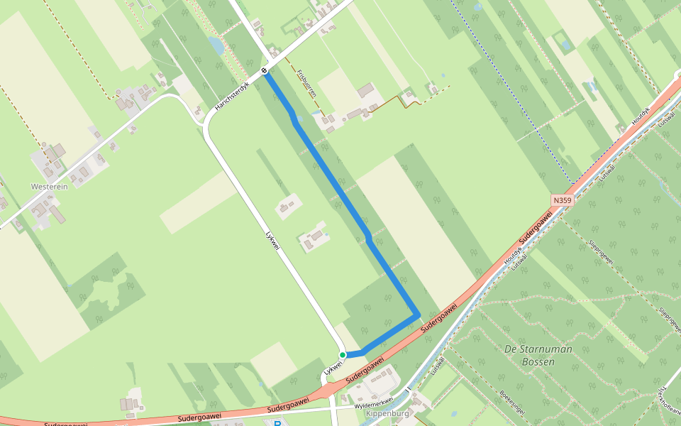 Davidsreed walking route map in Harich