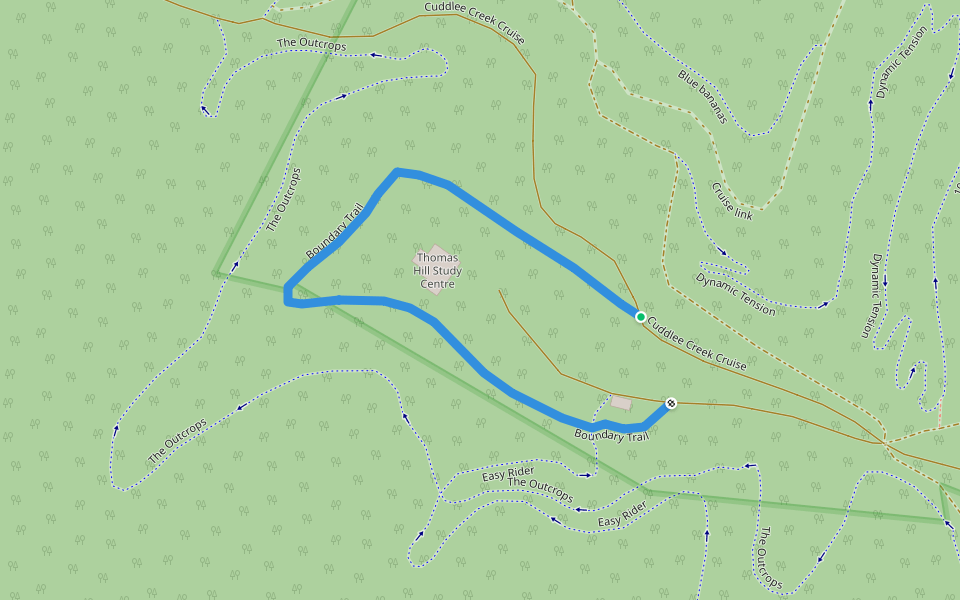 Boundary Trail walking route map in Cudlee Creek