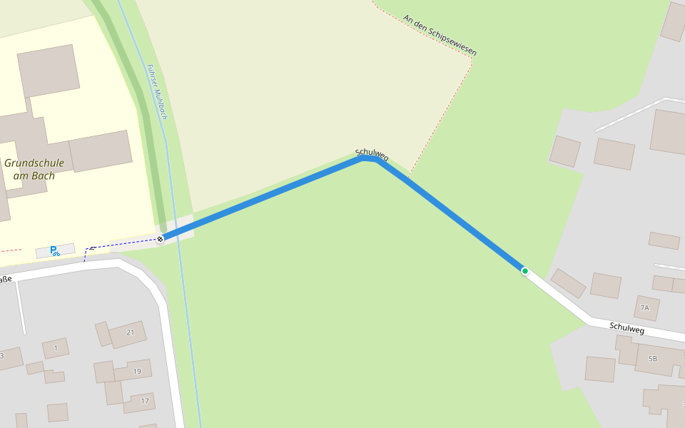 Schulweg walking route map in Nienburg/Weser