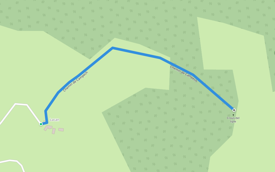 Chemin de Campech walking route map in Lassouts