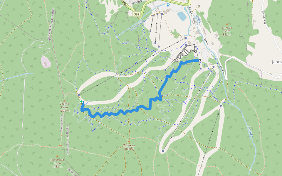 Dzik walking route map in Sienna