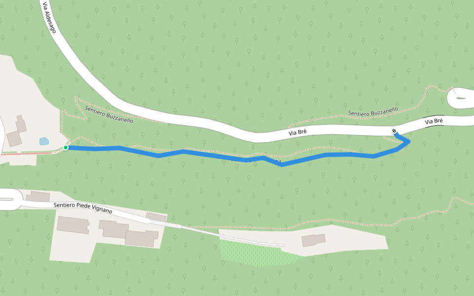 Sentiero Val Valorga walking route map in Lugano