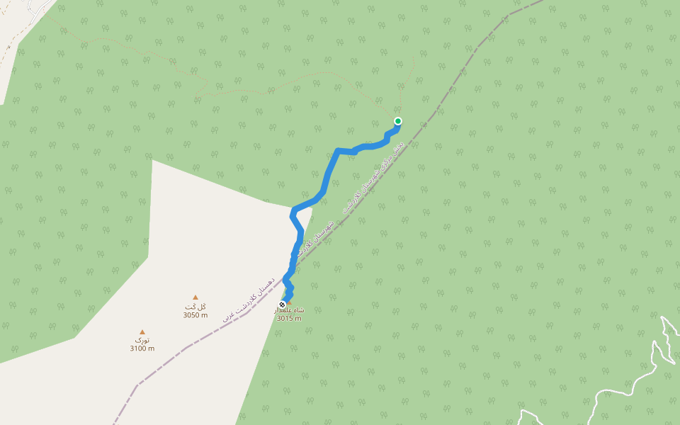 مسیر کوهنوردی قله شاه علمدار walking route map in Kelardasht