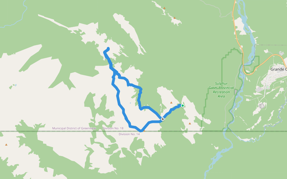 Lightning Ridge Volcano Loop walking route map in Beaverlodge