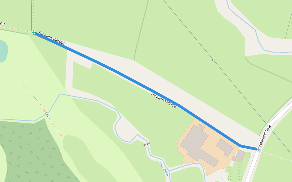 Footpath 108HGB walking route map in Hazel Grove