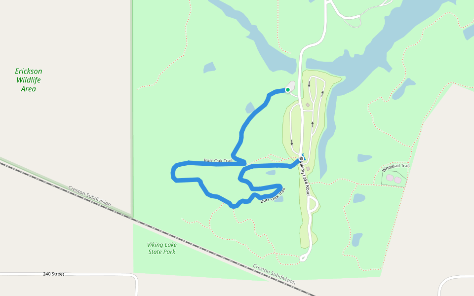 Burr Oak Trail walking route map in Stanton