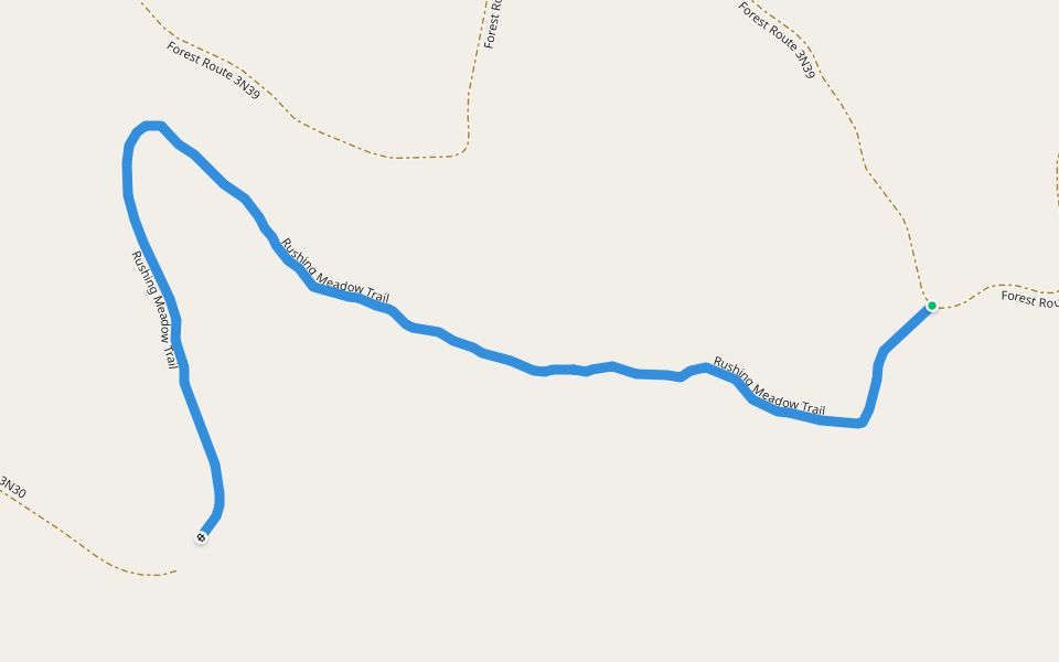 Rushing Meadow Trail walking route map in Long Barn