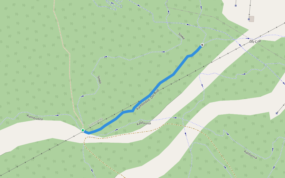 Kambodza, DH Cup walking route map in Sienna