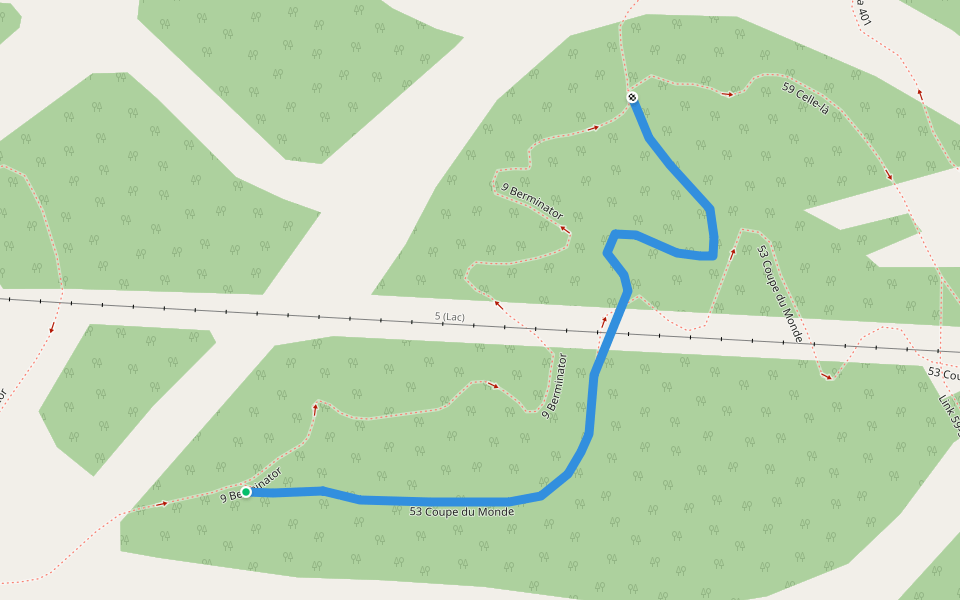 59b L'autre (haut) walking route map in Bromont