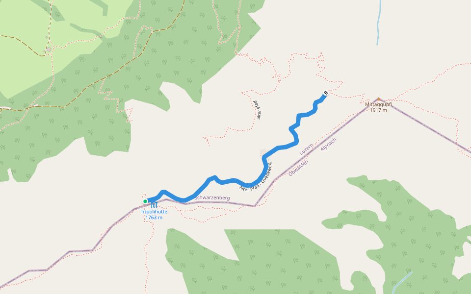 Alter Pfad - Quelleweg walking route map in Schwarzenberg