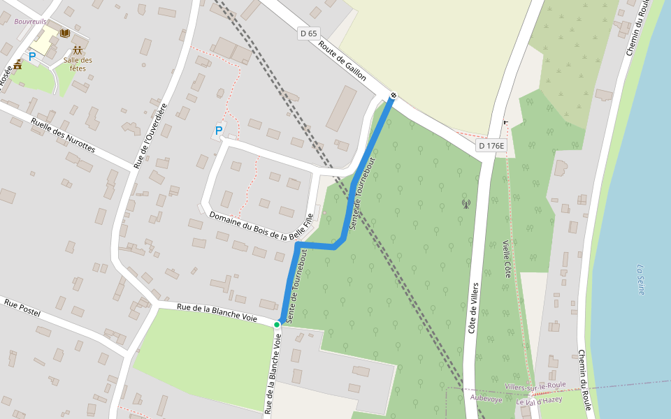 Sente de Tournebout walking route map in Villers-sur-le-Roule