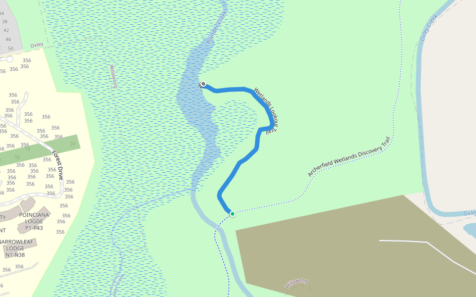 Wetlands Lookout Trail walking route map in Willawong