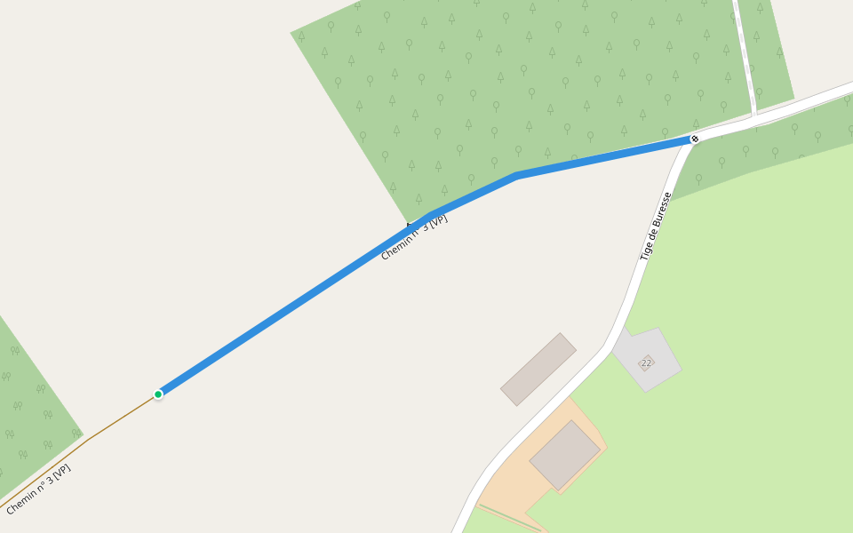 Chemin n° 3 - "Voirie Publique" walking route map in Hamois