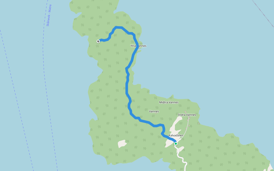 Søljenibbo walking route map in Skånevik