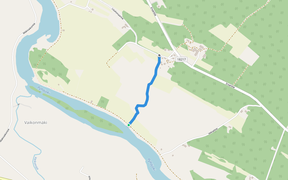 Pyykkirannanpolku walking route map in Laulumaanperä