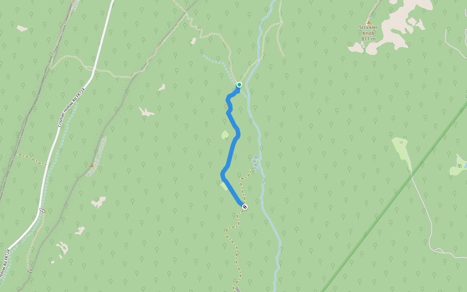 Massanutten Connector (white) walking route map in Luray