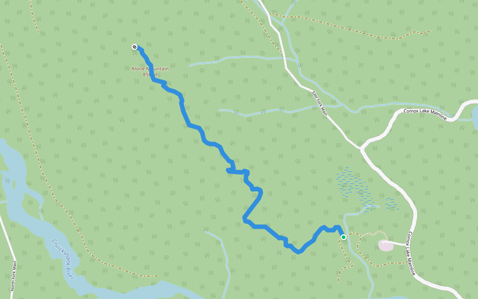 Alone Mountain Trail walking route map in Union Bay